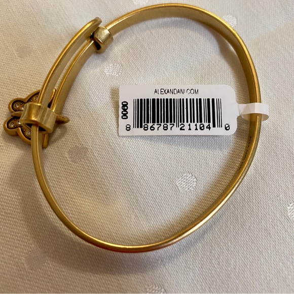 NWT Alex and Ani Crystal Butterfly Charm Bangle in Rafaelian Gold. - Picture 3 of 14